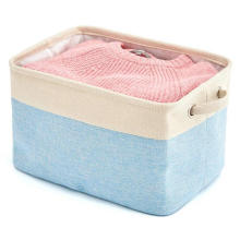 Folding cotton linen clothes storage box toy storage box household fabric Sundries compartment